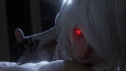 1boy 1girls 3d animated assertive_female blender blender_(software) corrupted female gloved_handjob gloves glowing_eyes handjob imminent_cumshot lazyprocrastinator nier nier:_automata nier_(series) nipple_licking no_sound nursing nursing_handjob pov pov_hands red_eyes seductive seductive_eyes seductive_gaze seductive_look seductive_mouth seductive_smile shorter_than_30_seconds sucking_male_nipple sucking_nipples video yandere yorha_2b