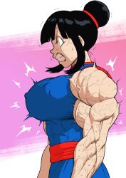 angry biceps chichi dragon_ball extreme_muscles hyper_muscles kimono muscle muscle_growth muscles muscular muscular_female pokkuti veins