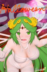 1girls breasts female female_only green_eyes green_hair kid_icarus lemon_(artist) nintendo palutena solo tagme