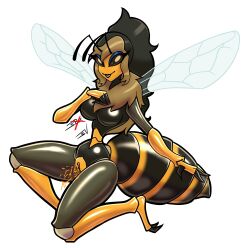 bee bee_girl female insect_abdomen insect_girl insects large_ass large_breasts pussy spidersvice thick_thighs wide_hips