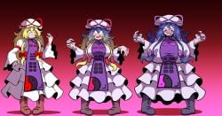 ass_expansion breast_expansion female getting_bigger hex_maniac hexification huge_ass huge_breasts pokemon prinnydood thick_thighs thigh_expansion touhou transformation transformation_sequence wide_hips yukari_yakumo