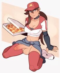 1futa balls big_penis bottomless breasts brown_hair cleavage clothed clothing culinary_masters_series erection futa_only futanari handsfree_ejaculation human league_of_legends light-skinned_futanari light_skin long_hair mostly_clothed penis pizza_delivery_sivir riot_games sivir smooth_balls smooth_penis solo splashbrush testicles