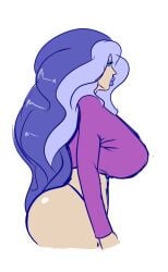 1girls annon ass big_ass big_breasts big_lips bimbo bimbo_lips bottomless breasts female female_focus female_only long_hair my_little_pony princess_luna_(mlp) side_view solo thick_lips thong