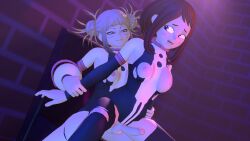 2futas 3d alternate_version_available balls big_breasts big_penis breasts clothed clothed_sex ecchibread from_behind futa_on_futa futanari himiko_toga my_hero_academia nipples ochako_uraraka ochako_uraraka_(hero_outfit) penis sitting_on_lap sitting_on_person smile smiling source_filmmaker stomach_bulge tight_clothing torn_clothes