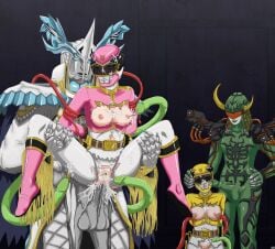 1boy 1futa 3girls billymesh063 bound captured captured_heroine cum cum_in_pussy cum_on_breasts cum_on_face cumshot defeated emma_goodall foursome gia_moran helmet levira_(power_rangers) monster pink_ranger power_rangers power_rangers_megaforce power_rangers_super_megaforce prince_vekar restrained spandex src_robin18 tentacle vagina vaginal_penetration yellow_ranger