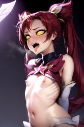 1girls ai_generated arms_behind_back brainwashed brainwashing breasts coin coin_on_string dazed defeated defeated_heroine doll drool drooling exposed_breasts exposed_nipples expressionless female female_focus female_only femsub flat_chest flat_chested good_girl hypnosis jinx_(league_of_legends) league_of_legends looking_at_viewer mind_break mind_broken mind_control mindbreak mindfuck nipples open_mouth pendulum restrained ribs riot_games slave slavegirl small_breasts small_tits solo solo_female spiral spiral_eyes star_guardian star_guardian_jinx star_guardian_series staring tongue tongue_out