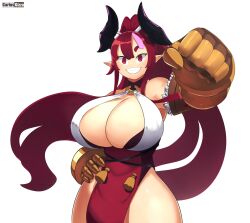 breasts carlosgizza cleavage demon_girl demon_horns disgaea disgaea_7 higan_zesshosai huge_breasts large_breasts nippon_ichi_software thick_thighs thighs