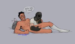 body_hair gas_mask gay gloves male/male masturbation medic_(team_fortress_2) nebulousmedic pyro_(team_fortress_2) team_fortress_2