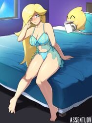 assentlov blonde_hair breasts female female_only luma mario_(series) nintendo princess_rosalina solo super_mario_galaxy tagme