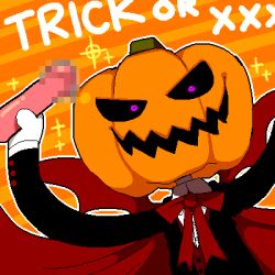 1boy censored censored_dildo dildo funamusea funamusea_(artist) halloween holding_dildo male male_only mosaic_censoring non-human oekaki pumpkin pumpkin_head satanick solo solo_male third_party_source toony