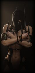 1female 1girls 3d abs athletic athletic_female big_breasts black_hair breasts breasts_out dark_hair female huge_breasts hybrid looking_at_viewer mask masked_female mileena monster_girl mortal_kombat mortal_kombat:_deception posing sai_(weapon) sfmnewbie solo tagme tarkatan voluptuous yellow_eyes