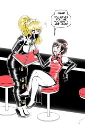 2girls bondage english_text female female_only femdom femsub hobble hobble_dress hobble_skirt hobbled incest maid multiple_girls ruby_rose rwby sisters tagme tagme_(artist) text wossarem yang_xiao_long yuri