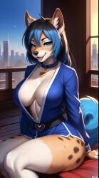 ai_generated animal_ears animal_humanoid anthro ass big_ass big_breasts cute female female_only furry furry_ass furry_breasts furry_ears furry_female furry_only furry_tail hi_res hyena hyenaloverai mai_shiranui_furry mammal nai_diffusion seductive stable_diffusion