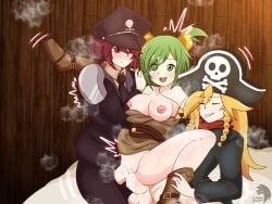 1girls 2boys ahe_gao alternate_version_available anal_sex anna_(ebf) blonde_hair boots braided_hair braids breasts breasts_out cum cum_in_ass cum_in_pussy double_penetration dress epic_battle_fantasy gangbang green_eyes green_hair hat insane_okamy lance_(ebf) matt_(ebf) medium_breasts penetration pirate_hat red_eyes red_hair short_twintails threesome twin_braids twintails vagina vaginal_penetration vaginal_sex yellow_eyes