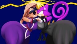 2girls big_ass big_breasts big_butt bubble_ass bubble_butt conquering_storm espio_the_chameleon fighting genderswap_(mtf) huge_ass huge_breasts huge_butt mechspazer multiple_girls sega sonic_(series) sonic_the_hedgehog_(series)