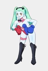 boots boxing boxing_gloves bunnygrl bunnysuit cyberpunk:_edgerunners hori(artist) kneehigh_boots kneehighs mastersali_(artist) mastersaruwatari rebecca_(edgerunners)