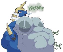 anthro ass belly breasts burping female furaffinity furry hi_res hyper mature_female nintendo pokémon pokémon_(species) pokemon pokemon_(species) samurott snekkobean transparent_background vore white_outline