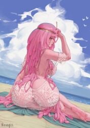 1girls absurd_res adventure_time ass barefoot beach breasts bubble_butt busty child_bearing_hips curvaceous curvy dat_ass female female_focus female_only hi_res highres hourglass_figure huge_ass huge_breasts inviting long_hair looking_at_viewer noaqin pink_body pink_hair pink_skin princess_bubblegum royalty seductive solo solo_female suggestive thick thick_ass thick_thighs tiara voluptuous wide_hips