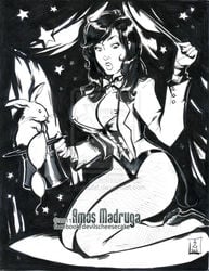 2011 amos_madruga black_and_white dc judasart monochrome straight_hair tagme zatanna