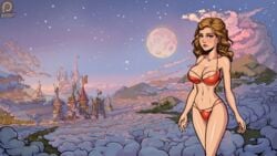 areola_peek areolae_peeking big_breasts bikini blush cleavage full_moon gryffindor harry_potter hermione_granger hogwarts hogwarts_student innocent_witches red_bikini sad_crab scerg schoolgirl siserg string_bikini swimsuit witch