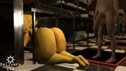 1boy 1boy1girl 1girls 3d 3d_(artwork) animatronic anthro ass avian balls belly big_ass big_balls big_butt big_penis breasts butt_crack c4d cally3d chica_(cally3d) chica_(fnaf) chicken chiku chiku_(cryptia) clazzey cryptiacurves deliveryc4d digital_media_(artwork) fazclaire's_nightclub female five_nights_at_freddy's fnaf foreskin fredina's_nightclub human_on_anthro kitchen long_penis male naked naked_female naked_male nude nude_female nude_male on_all_fours penis robot robot_girl scottgames soles stuck tagme yellow_body yellow_hair