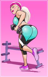 ass caption clothed femdom hina koneko_queen legs weightlifting weights workout workout_clothes