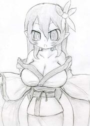 arekishi breasts cleavage disgaea disgaea_2 kimono large_breasts nippon_ichi_software rozalin's_mother sketch