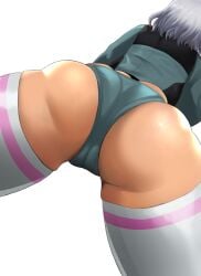 1girls ass ass_focus bellone big_ass bottomwear bubble_ass bubble_butt dat_ass female female_only gundam gundam_suisei_no_majo hair huge_ass legwear secelia_dote short_shorts shorts solo solo_female thick_thighs thighhighs thighs white_hair white_thighhighs