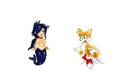 animated gif male mermaid miles_prower miles_tails_prower paizuri pixel_art project_x_love_potion_disaster sega sonic_(series) sonic_the_hedgehog_(series) tails tails_the_fox transparent_background