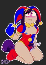 2023 2d 2d_(artwork) 2d_artwork cum_through_clothes cum_through_clothing female glitch_productions gooseworx jester jester_cap jester_costume jester_girl jester_hat jester_outfit pomni pomni_(the_amazing_digital_circus) the_amazing_digital_circus