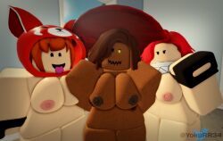 3d 3girls arsenal_(rolve) breasts looking_at_viewer naked nipples nude red_panda_(rolve) roblox roblox_game robloxian rolve scarecrow_(rolve) tagme twitter_username vampire_(rolve) watermark yokurr34