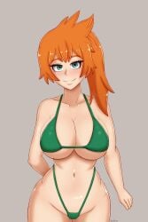 bikini breasts female female_only hcitrus itsuka_kendou looking_at_viewer my_hero_academia orange_hair solo