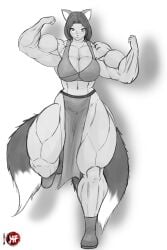 abs anthro biceps big_breasts big_muscles blush blushing breasts cylnx female hair huge_breasts huge_muscles large_breasts large_muscles long_hair looking_at_viewer muscles muscular muscular_anthro muscular_arms muscular_female muscular_legs muscular_thighs pecs