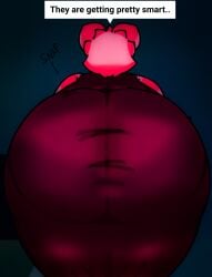 anthro artist_request ass_focus clothed female_only penny_(piggy) piggy_(game) public roblox roblox_game source_request tagme text_bubble