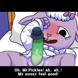 anthro furry happy_tree_friends lammy_(htf) mr._pickels_(htf) no_humans pickle pink_nose sheep tagme white_hair