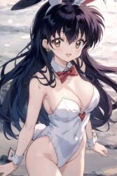 ai_generated artist_request black_hair bunny_ears bunnysuit inuyasha kagome_higurashi