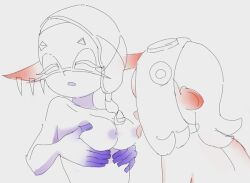 2girls big_breasts blush breast_lick closed_eyes colored_sketch domino_mask foreplay frye_(splatoon) holding_breasts holding_breasts_up imminent_sex inkling interspecies intimacy intimate lesbian_sex licking licking_breast licking_nipples lips_parted long_eyelashes looking_away moaning nipple_licking octoling passionate pleasure_face pointy_ears purple_nipples red_ears relaxed romantic romantic_ambiance romantic_couple shiver_(splatoon) sighing sketch splatoon splatoon_3 squeezing_breasts squeezing_breasts_together suckers tentacle_hair tongue triangular_eyebrows two_girls yuri yuri 円筒