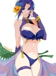 1girls alternate_costume bare_shoulders bikini blue_bikini blue_swimsuit breasts cleavage female female female_only fire_emblem fire_emblem:_the_blazing_blade fire_emblem_heroes large_breasts looking_at_viewer nintendo official_alternate_costume purple_eyes purple_hair sidelocks solo swimsuit touji_22 upper_body ursula_(fire_emblem) ursula_(summer)_(fire_emblem)