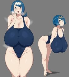 2girls aged_up alternate_breast_size big_breasts boob_window breasts cham22 clothed edit female female_only game_freak gigantic_breasts gonzalo_costa hips huge_breasts inverted_nipples lana's_mother_(pokemon) lana_(pokemon) light-skinned_female light_skin long_hair mature_female milf mother mother_and_daughter nintendo nipples_visible_through_clothing one-piece_swimsuit pokemon pokemon_sm short_hair sideass sideboob swimsuit thick_thighs thighs third-party_edit wide_hips