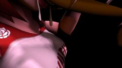 1boy 1girls 3d cum cum_in_mouth dezmasker_(artist) fellatio female male oral oral_sex penis ruby_rose rwby sticking_out_tongue
