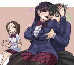 big_breasts grabbing_breasts grabbing_from_behind incinerated_art komi-san_wa_komyushou_desu komi_shouko onemine_nene school_uniform tadano_hitohito