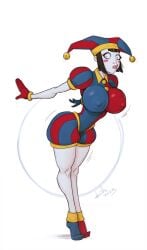 1girls 2023 2d 2d_(artwork) 2d_artwork arms_behind_back big_breasts breasts clothed clothing color devil_hs female female_only footwear glitch_productions gooseworx hat heterochromia jester jester_cap jester_costume jester_girl jester_hat jester_outfit large_breasts legs light-skinned_female light_skin looking_at_viewer nipple_bulge nipples_visible_through_clothing pale-skinned_female pale_skin pomni_(the_amazing_digital_circus) signature simple_background solo solo_female standing the_amazing_digital_circus thighs tiptoes white_background