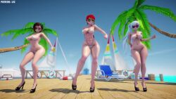 3d 3girls 60fps abs alternate_breast_size animated ass ass_focus ass_shake asymmetrical_hair audible_music big_ass big_breasts bikini black_footwear black_hair blue_earrings blue_eyes bouncing_breasts breasts clothed clothed_female curvy dancing earrings female female_only full_body green_eyes hip_sway jic_jic large_filesize long_hair longer_than_30_seconds longer_than_one_minute looking_over_eyewear medium_hair mikumikudance_(medium) mmd multicolored_hair multiple_girls music navel no_sex no_visible_genitalia outdoors pale-skinned_female pale_skin palm_tree perky_breasts pier ponytail pyrrha_nikos red_hair rooster_teeth ruby_rose rwby shiny_skin side_ponytail silver_eyes sound standing stiletto_heels sunglasses tagme tinted_eyewear very_long_hair video voluptuous watermark weiss_schnee white_bikini white_hair