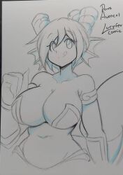 big_breasts breasts cleavage female female_focus female_only lucyfercomic mayte original original_character thick_thighs wide_hips