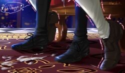 2boys bottom_dazai bungo_stray_dogs carpet chuuya_nakahara cum cum_dripping cum_on_floor cumming dazai_osamu faceless from_behind_position implied_sex lex_dark male male_only no_visible_genitalia offscreen_sex shaking shoes shoes_on soukoku standing_sex tagme tiptoes tremble_lines trembling unseen_penetration yaoi