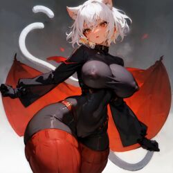 1girls ai_generated animal_ears breasts cat_girl chimera_ant female humanoid hunter_x_hunter neferpitou pale-skinned_female pale_skin short_hair shounen_jump stable_diffusion thick_thighs villainess white_hair wide_hips