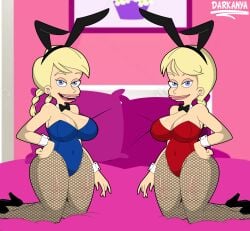 big_mouth_(tv_series) big_mouth_(universe) blonde_hair bunnysuit commission darkanya female human lotte_jansen mila_jansen tagme twins