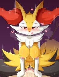 <3_eyes 0227 anthro anthro_penetrated black_body black_fur blush bodily_fluids braixen breasts cowgirl_position cum cum_in_pussy cum_inside cum_on_breasts duo female female_penetrated from_front_position fur generation_6_pokemon genital_fluids genitals heart hi_res human human_on_anthro human_penetrating human_penetrating_anthro humanoid_genitalia humanoid_penis inner_ear_fluff interspecies love male male/female male_penetrating male_penetrating_female mammal nintendo nipples on_bottom on_top penetration penile penile_penetration penis penis_in_pussy pokemon pokemon_(species) pokephilia pussy red_eyes riding riding_penis sex simple_background sweat tongue tongue_out tuft vaginal_penetration white_body white_fur yellow_body yellow_fur