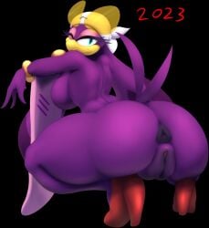 anthro anus ass astroodragon avian beak big_ass bird breasts clothing female footwear genitals headwear hi_res high_heels looking_at_viewer looking_back looking_back_at_viewer mostly_nude nude one_eye_closed pussy sadflowerhappy sega solo sonic_(series) sonic_riders sonic_the_hedgehog_(series) wave_the_swallow wink