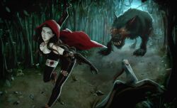 artist_request red_riding_hood tagme werewolf werewolf_hunter wolf